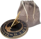 10'' Grow Old Sundial Clock – Solid Aluminum Antique-Style Garden Sundial with Jute Gift Case, Outdoor Patio & Yard Decor, Weather-Resistant Compass Timepiece, Nautical Gift - Image 3