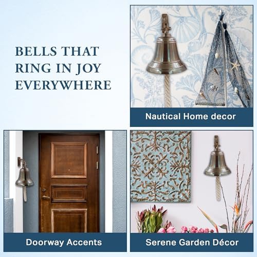Solid Brass Wall Mounted Ship Hanging Antique Brass Bell for Reception, School, Outdoor, Indoor, Dinner & Chruch - 6 Inch by The Metal Magician - Image 7