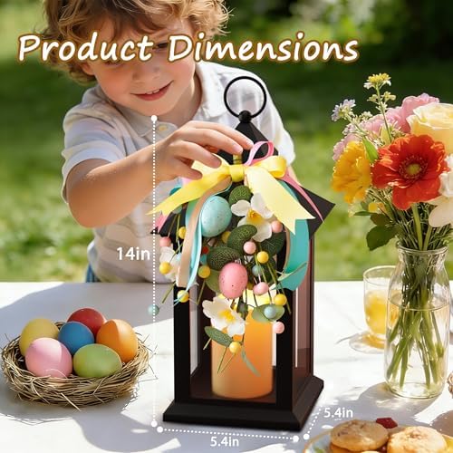 JOIONE Easter Decorative Candle Lanterns, 2 Packs 14" Spring Porch Decor - Image 2