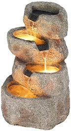 Glacial Rock Zen 30" Large Water Outdoor Indoor Fountain with LED Lights - Image 5