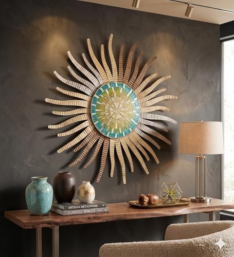 Regal Art & Gift Large Metal Sun Wall Decor, Indoor & Outdoor Sunburst Art - Image 2