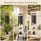 Memorial Wind Chimes for Loss of Loved One - 36 in Cardinal Wind Chimes, Sympathy Gifts for Bereavement, Deep Tone Home Garden Decor for Bereavement, Condolence, Funeral - Image 6