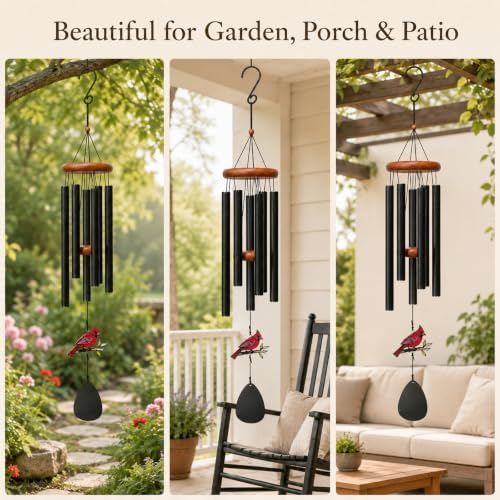 Memorial Wind Chimes for Loss of Loved One - 36 in Cardinal Wind Chimes, Sympathy Gifts for Bereavement, Deep Tone Home Garden Decor for Bereavement, Condolence, Funeral - Image 6