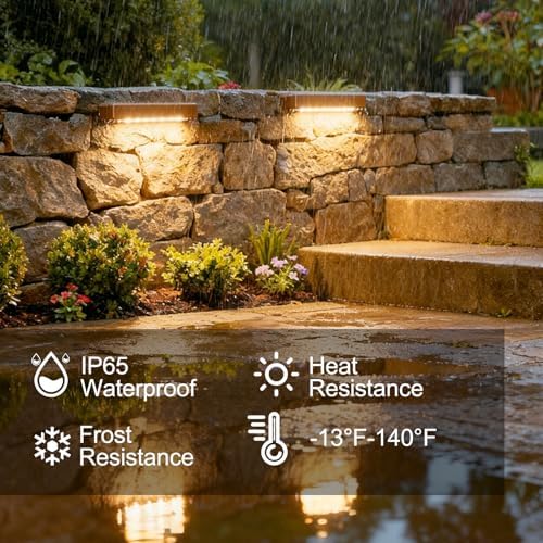 JESLED 12 Pack 7 inch Retaining Wall Lights, Low Voltage Hardscape Lighting - Image 3