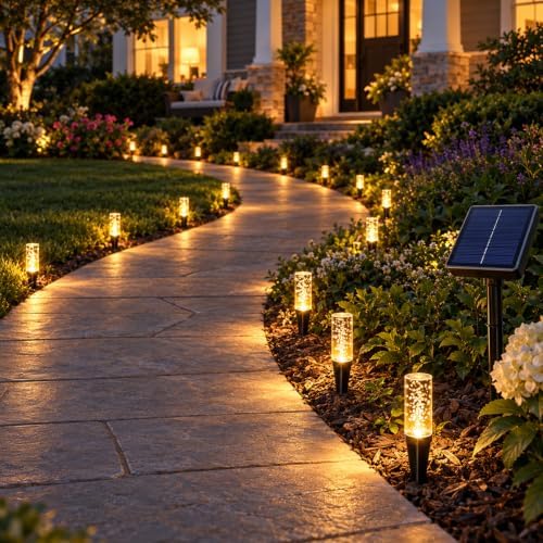 Solar Bubble Pathway Lights, 8 Modes Crystal Lights for Yard Walkway，D：30pc by Unknown