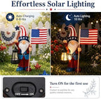 Nacome Solar Patriotic Gnomes Statues with Flag for Garden Decor - Image 6