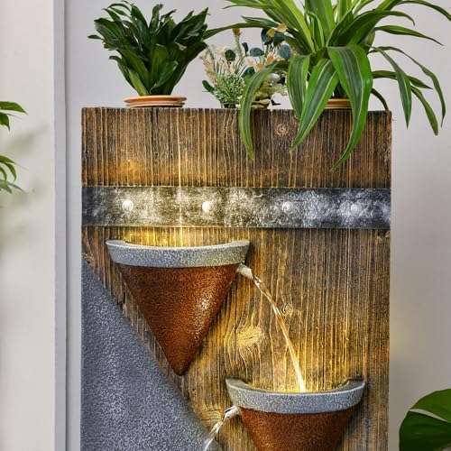 49.21" 4 Tiers Outdoor Water Fountain for Garden Patio with Lights - Image 6