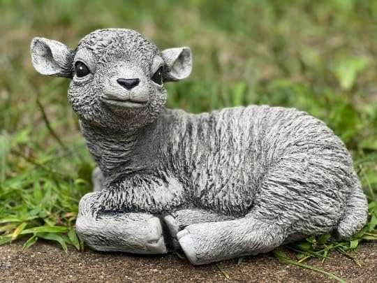 Lamb Figure Farm Garden Statue Outdoor Sculpture Decor Ornament Planter Gift Backyard Home Gift Outdoor Farm Animal Backyard Decor - Image 3