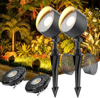 PAR36 LED Landscape Spotlights Flood Light 2-Pack 10W 2700K 12-24V by Makenovo