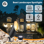 Gardenreet 12V Spot Lights Solid Brass - Black Outdoor Low Voltage Landscape Spotlight, Wired LED Uplights Waterproof, Stretchable Shroud for Patio Wall with 5000K Daylight MR16 Bulb (6 Pack) - Image 2