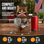 Solar Tiki Statue, Warrior with Sword & Shield, LED Eyes Outdoor Tiki Decor - Image 4