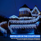 Retisee 65ft Blue White Solar Icicle Christmas Light for Outdoor Decoration - Image 5