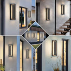 15.7'' Dusk to Dawn Outdoor Lights Modern LED Exterior Wall Lights, Black - Image 7