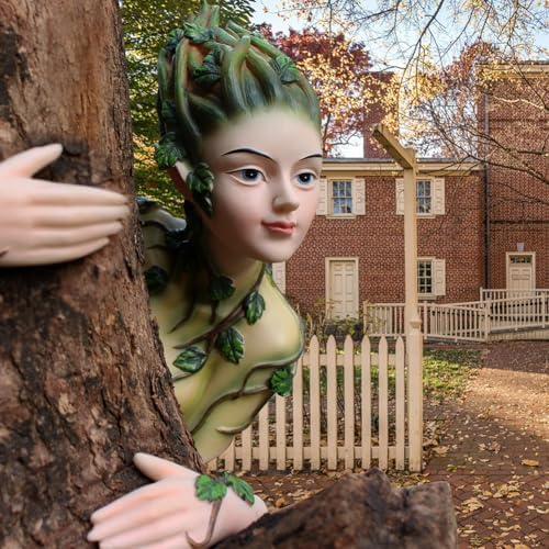 Mystical Tree Hugger Face Sculpture - Breathtaking Courtyard & Garden Ornament for a Whimsical Outdoor Space - Image 4