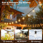addlon 200FT Outdoor String Lights G40 with Remote Control Dimmable Patio Globe LED 108 Bulbs Waterproof Shatterproof, Hanging Outside Lighting for Backyard Garden, Deck, Balcony, Porch, Café, Bristo - Image 4
