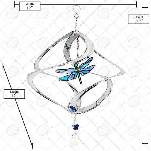 Red Carpet Studios The Original Helix Cosmix Spinner Stainless Steel and Crystal Geo, 17.5 Inches, Dragonfly - Image 4