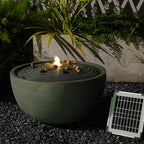 Tankana 20" Solar Bubbler Water Fountain, Minimalist Natural Gray by Tankana