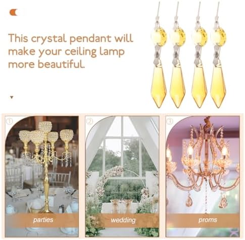 Operitacx Star Anise Bead Pendant 2.91 Inch Octagonal Crystal Chandelier Pendants 20 Pack Glass Prisms for DIY Wedding Display Curtain Crystal Decor and Garden Suncatchers - Image 2