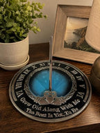 Tuezy Engraved Garden Sundial with Grow Old with Me Romantic Quote - Image 3