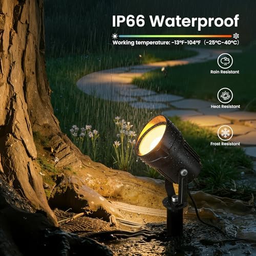 Low Voltage Landscape Lighting Kit, 6W 3000K Outdoor Spotlight 4 Pack - Image 5