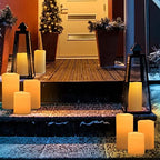 8" x 5" Waterproof Outdoor Flameless Candles Battery Operated LED Flickering Pillar Candles with Remote and Timer for Indoor Outdoor Lanterns, Long Lasting, Ivory White Large, Set of 2 - Image 2