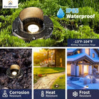 Gardenreet Brass Well Light - 12V Outdoor Waterproof LED In-Ground Landscape Lighting, Low Voltage Replaceable Bulb Ip65 Fixture, Antique Bronze for Garden Pathway Tree Without MR16 Bulb - Image 4