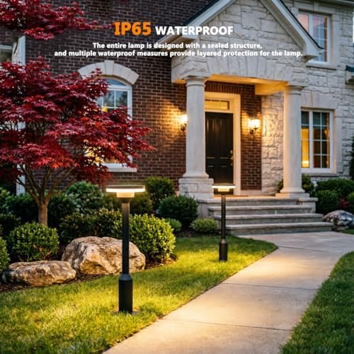 Landscape Path LightsAluminum Outdoor Bollard Lights Modern Pathway Lamp IP65 Waterproof 3000K Luxury LED Lighting for Commercial Garden Walkway Lawn Lamp - Image 4