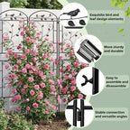 Garden Trellis for Climbing Plants, 4 Pack 71x20 in Metal Lattice Panel with Black Coating, Tall Climbing Support for Rose Vines Clematis Flowers Vegetables Fruits - Plant Trellis Outdoor - Image 4