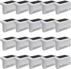 Solar Outdoor Fence Step Lights, 20pcs White IP44 LED Outdoor Stair Lights, 1000mAh, Suitable for Courtyards, Decks, Steps, Walkways, and Lawn Paths by GTQPS