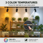 3 CCT LED Track Grow Lights for Indoor Plants, 4x35W, 2 Rails, Black - Image 2