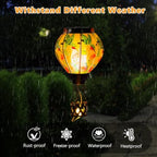 Starsoul Hummingbird Hot Air Balloon Solar Lantern with Candle Holder Glass Outdoor Solar Hot Air Balloon Flickering Flame for Lawn Porch Yard Decorations Gifts for Women Mom Grandma - Image 4