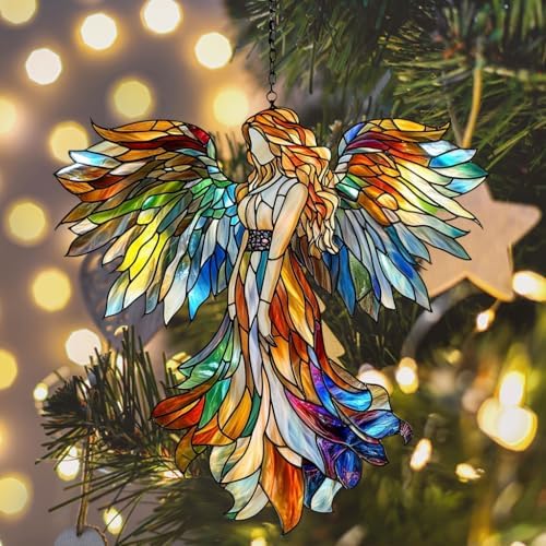 Rainbow Angel Tiffany Style Acrylic Suncatcher - Image 6