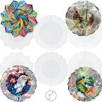 echomerx 6-Pack Sublimation Wind Spinner Blanks 8" – Metal Hanging Windspinners for Sublimation, Indoor Outdoor Yard Décor Sculpture, Includes Hooks, Assorted – Sublimate at 385°F by Echomerx