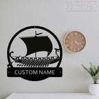 Viking Ship Custom Name Sign Metal Wall Art Personalized Last Name Plaque Outdoor Metal Wall Art Personalized Gift for Wedding/Housewarming - Image 7
