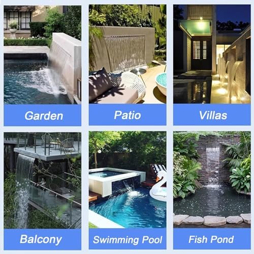 Elegant Wall-Mounted Pool Fountain Kit - 23.6" Waterfall for Outdoor Garden Decor, Relaxing Water Feature for Patio & Backyard Aesthetic Enhancement - Image 7