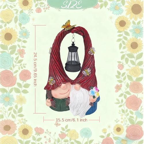 Couple Gnome Figurine with Solar Lantern Gnome Lamp Decor Garden Statue Outside Outdoor Yard Housewarming Gifts for Mom Women Grandma Valentine's Day Anniversary - Image 7