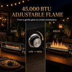 Grisun 28" Table top Fire Pit with Glass Wind Guards for Patio & Camping - Image 6