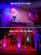 ZUCKEO 10W Christmas Spotlights Outdoor Spot Lights for Yard, LED RGB Color Changing Landscape Lighting Plug in, 120V Waterproof Remote Control Spotlight for House Garden Halloween Decoration(4Pack) - Image 5