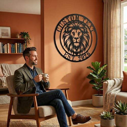Personalized Lion Metal Sign，Customized Lion Decorative Wall Art ，Home Decor Wall，Animal Metal Wall Art, Wild Animal Decor Gift for Lion Lovers - Image 3