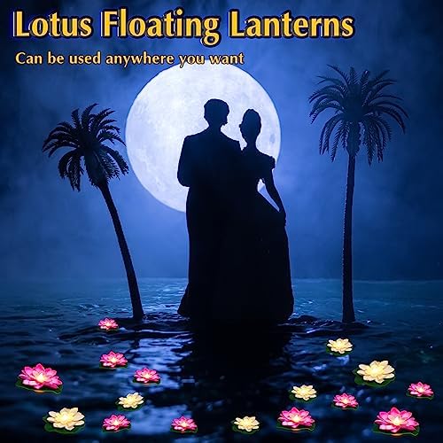 Liliful LED Floating Lotus Lantern Diwali Pool Decor White Pink 3.94&5.91" - Image 6