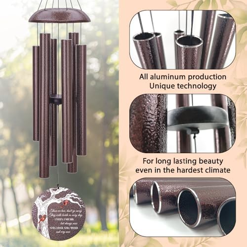 Personalized Sympathy Wind Chime, Cardinal's Wind Chimes, Wind Chimes for Loss of Loved One, Sympathy Gift Loss of Mom, Dad or Loved One - Image 3