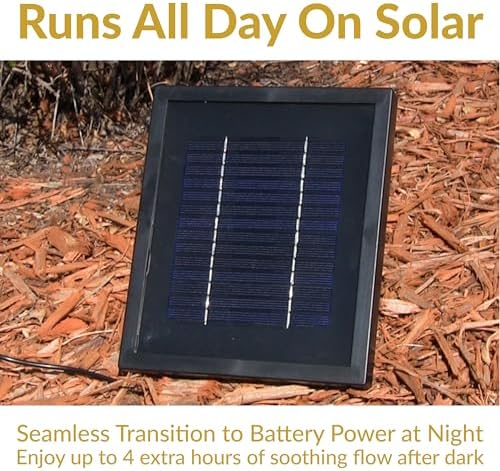 Sunnydaze 35" 2-Tier Solar Water Fountain, 4 hrs Battery Backup, White - Image 6