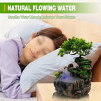 Tabletop Fountain Ornament, 220V Desktop Waterfall Fountain with LED Atomizer and Pond, Featuring Realistic Waterfall Artificial Trees, Rockery Water Fountains for Indoor Home Office Desk Decor (G) - Image 4
