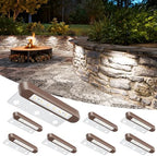 VOLISUN 7 Inch Retaining Wall Lights, 5000K Hardscape Lighting, 8 Pack by VOLISUN