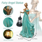 Solar Garden Statue Outdoor, Fairy Angel Statue Holding a Lantern - Image 2