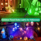 EDISHINE 120V Halloween Spotlights Outdoor Waterproof with 6FT Cord, 2 Pack - Image 2