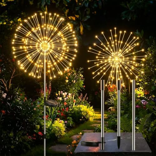 4-Pack Solar Firework Lights for Outside Waterproof Garden Fairy Lights by colcutee