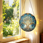 Celtic Tree of Life Suncatcher,Wildlife Tree of Life Stained Glass Window Hanging,8 Inch Indoor Outdoor Garden Sun Catchers,Suncatchers for Windows Hanging,Christmas Memorial Gift for Mom Grandma Wife - Image 3