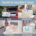 VENO 10 Pack Extra Large Heavy Duty Moving Bags with Wide Opening & Reinforced Handles, Reusable Storage Tote Bags with Strong Zippers for Clothes, College Dorm Essentials & Moving Supplies - Image 6