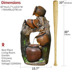30" Outdoor Garden Water Fountain with Lights 4 Tiers Water Feature - Image 2